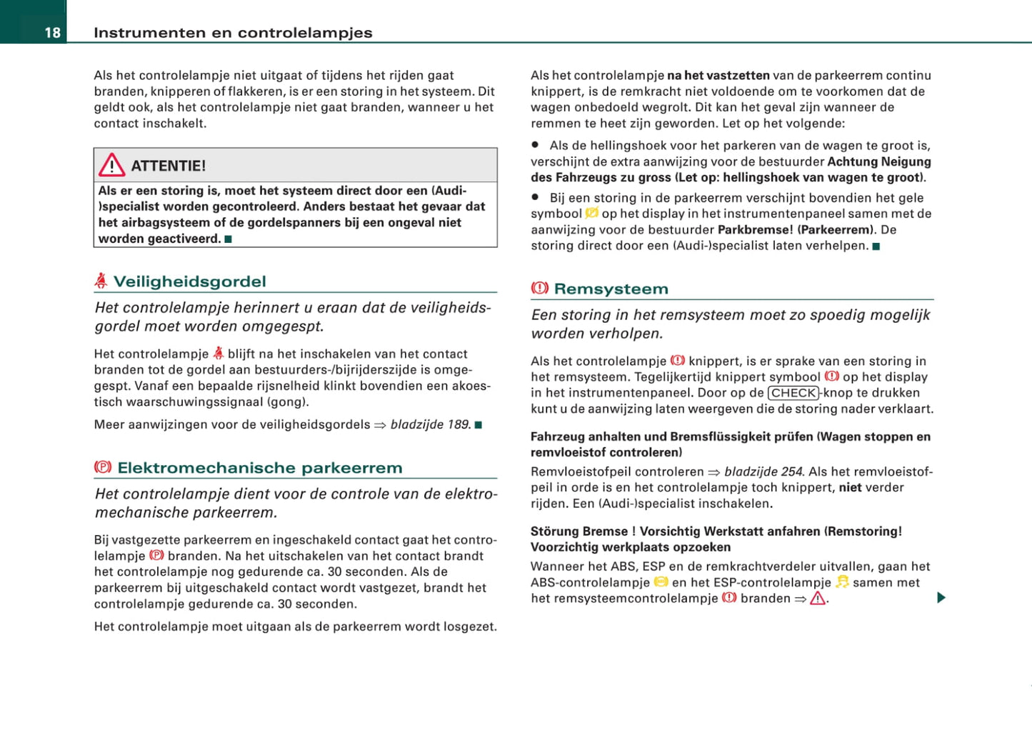 2008-2011 Audi A6 Owner's Manual | Dutch