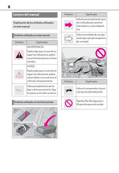 2018-2019 Lexus NX 300h Owner's Manual | Spanish