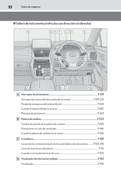 2018-2019 Lexus NX 300h Owner's Manual | Spanish