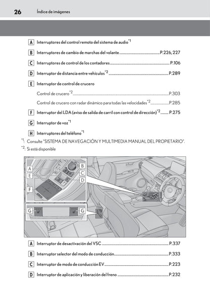 2018-2019 Lexus NX 300h Owner's Manual | Spanish