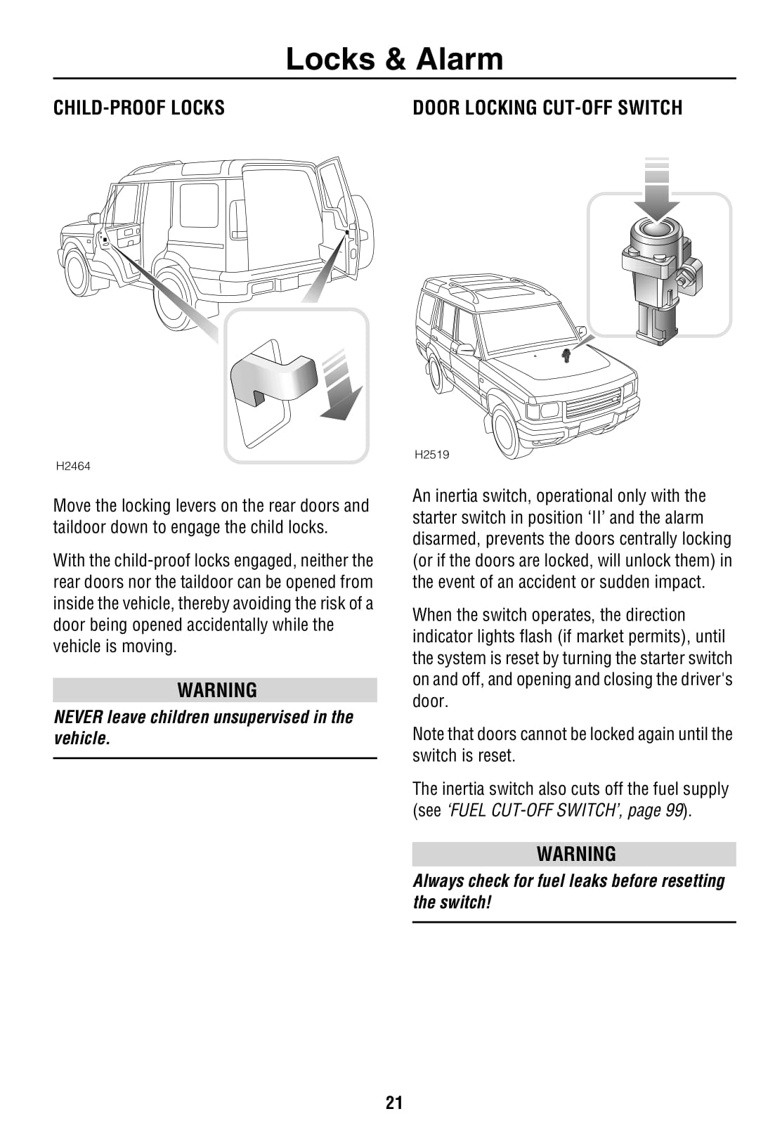 2000-2001 Land Rover Discovery 2 Owner's Manual | English