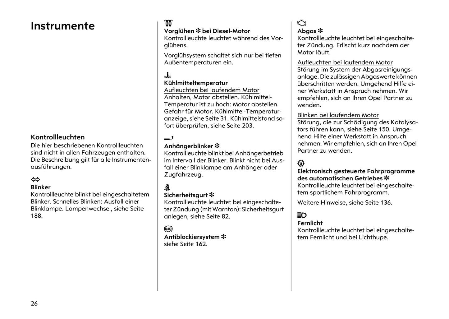 1999-2003 Opel Omega Owner's Manual | German