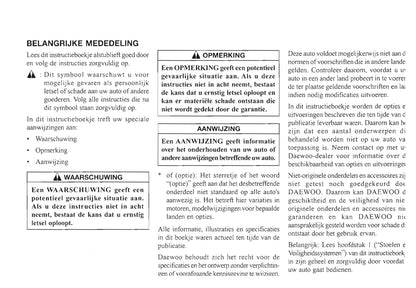 2000-2006 Daewoo Evanda Gebruikershandleiding | Nederlands