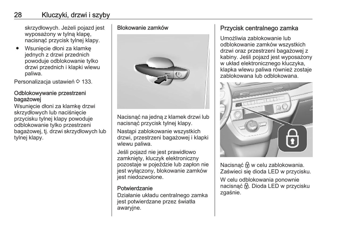 2020 Opel Vivaro Owner's Manual | Polish