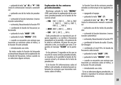 Alfa Romeo 156 / 156 GTA Autorradio Instrucciones 2004 - 2007