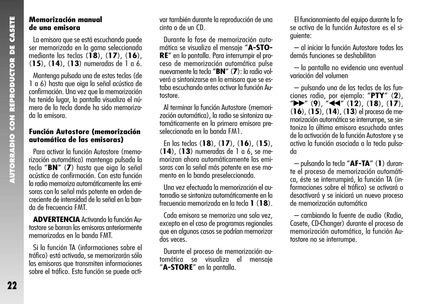 Alfa Romeo 156 / 156 GTA Autorradio Instrucciones 2004 - 2007