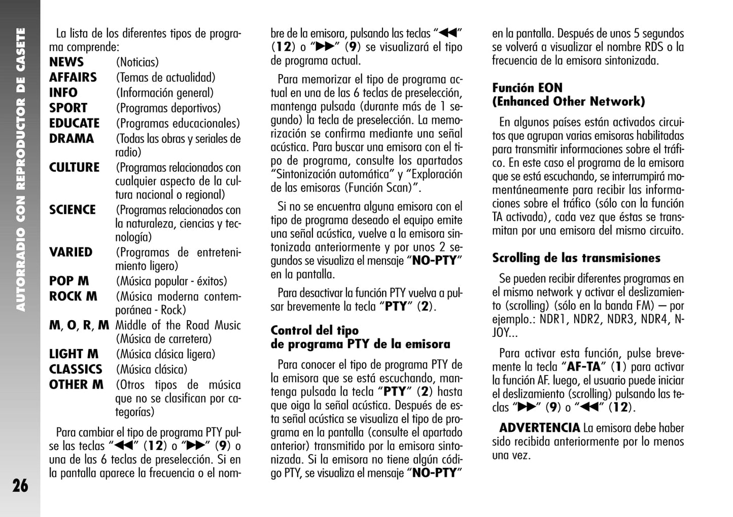 Alfa Romeo 156 / 156 GTA Autorradio Instrucciones 2004 - 2007