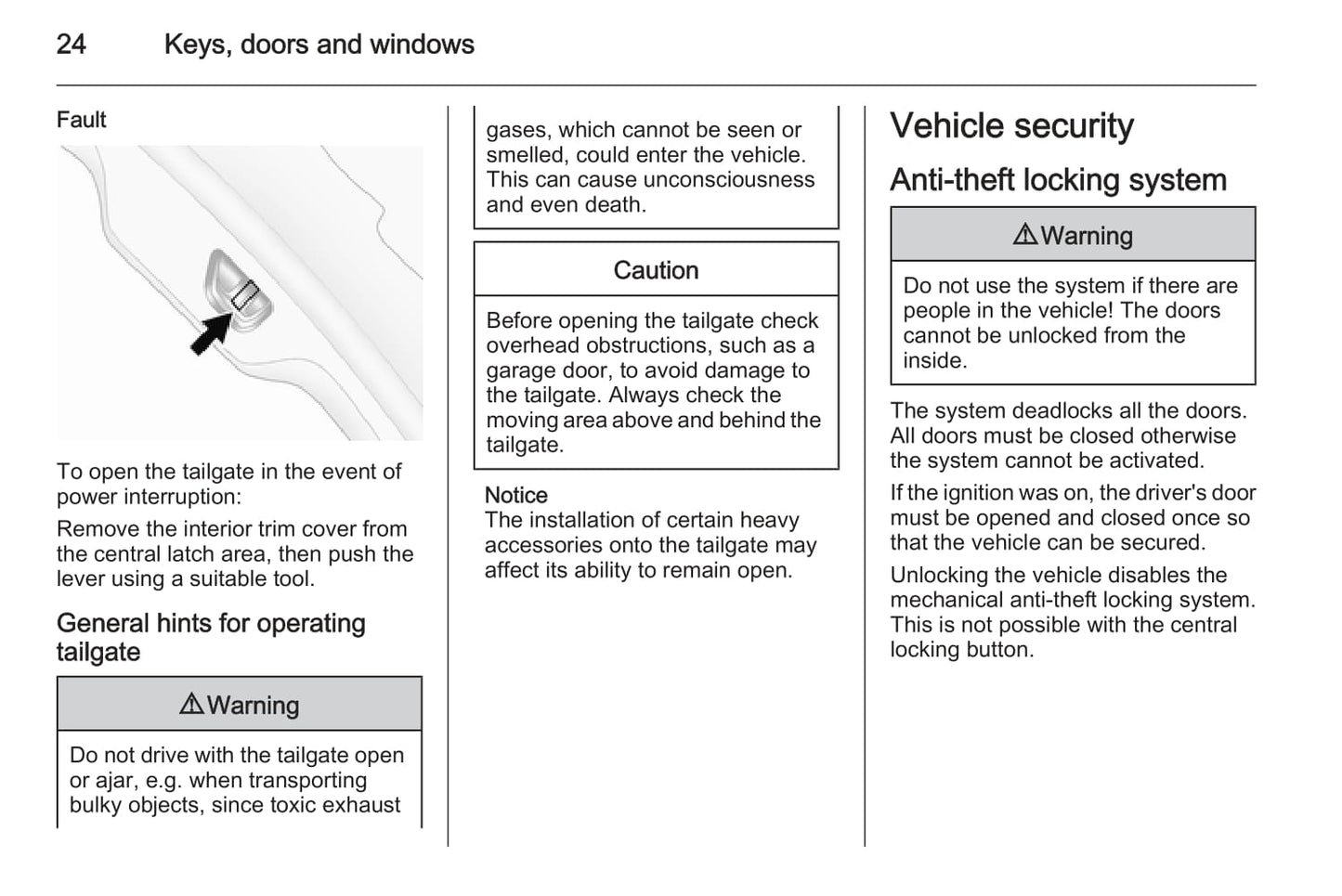 2014-2015 Vauxhall Antara Owner's Manual | English