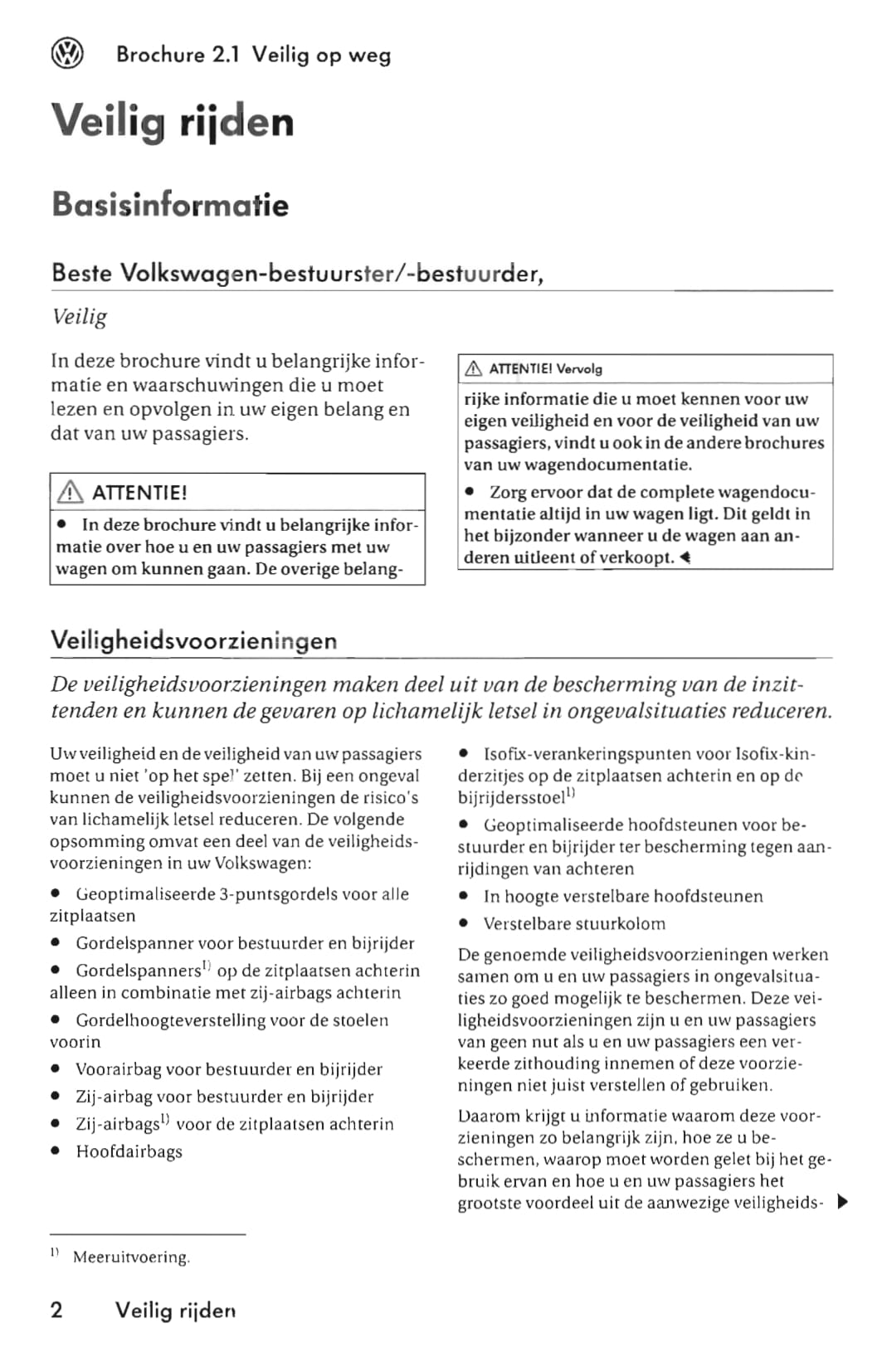 2008-2012 Volkswagen Passat Owner's Manual | Dutch