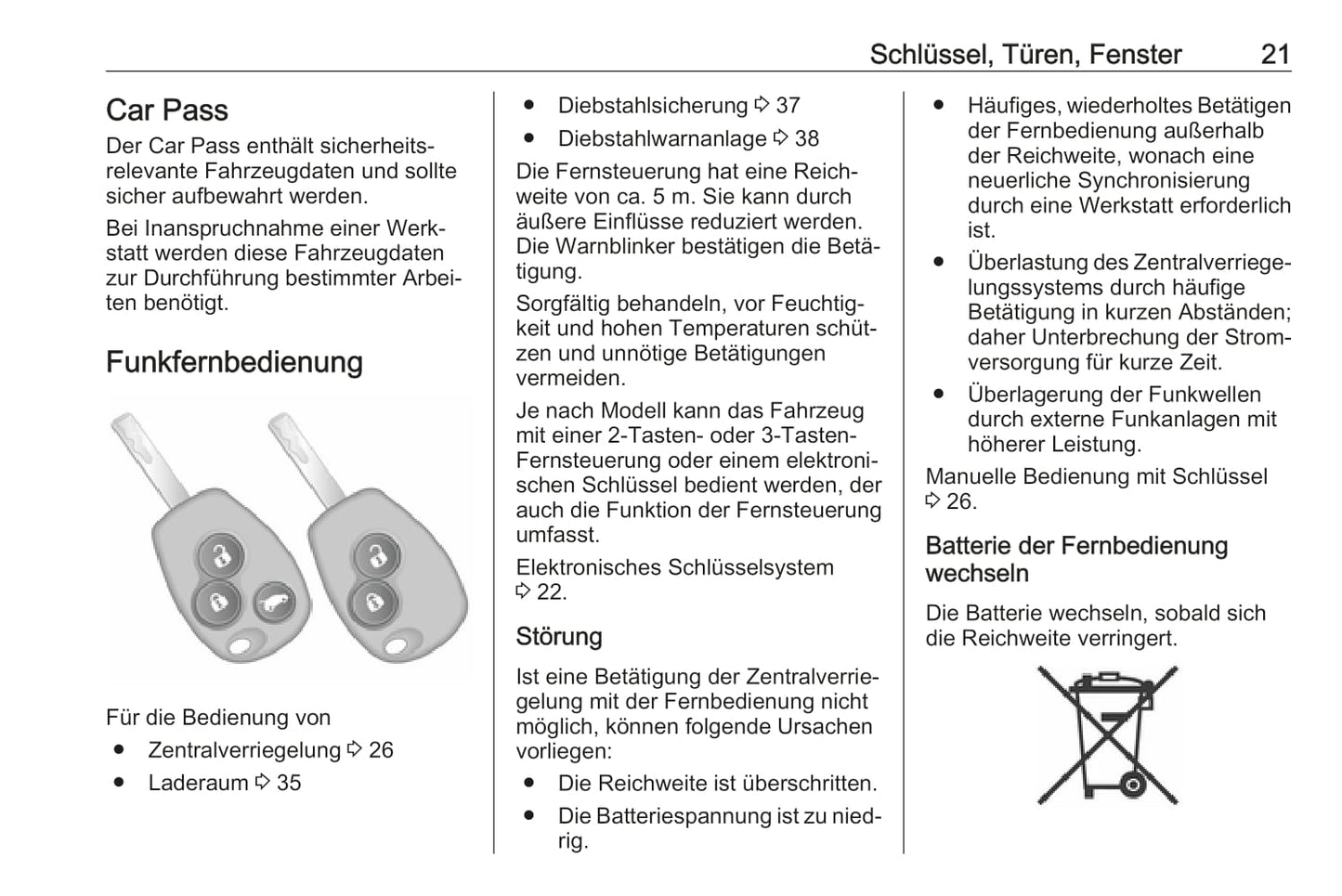 2018-2019 Opel Vivaro Owner's Manual | German