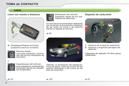 2010-2011 Peugeot 308 Owner's Manual | Spanish