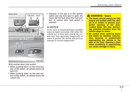 2008 Kia Sorento Owner's Manual | English