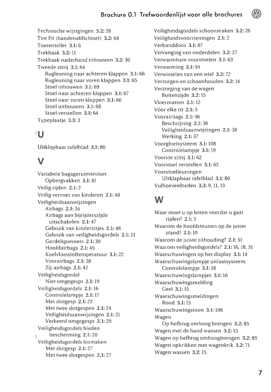 2003-2006 Volkswagen Touran Bedienungsanleitung | Niederländisch