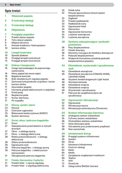 2019-2020 Skoda Scala Owner's Manual | Polish