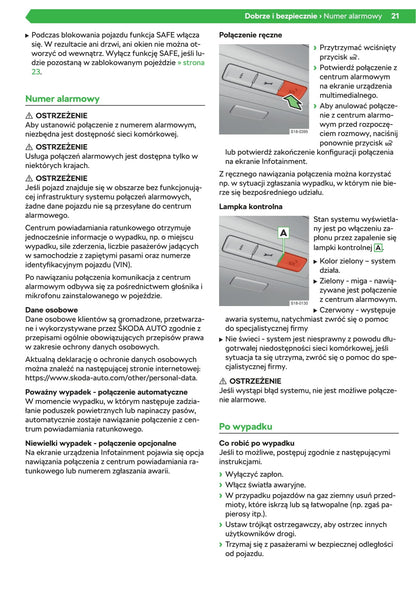 2019-2020 Skoda Scala Owner's Manual | Polish