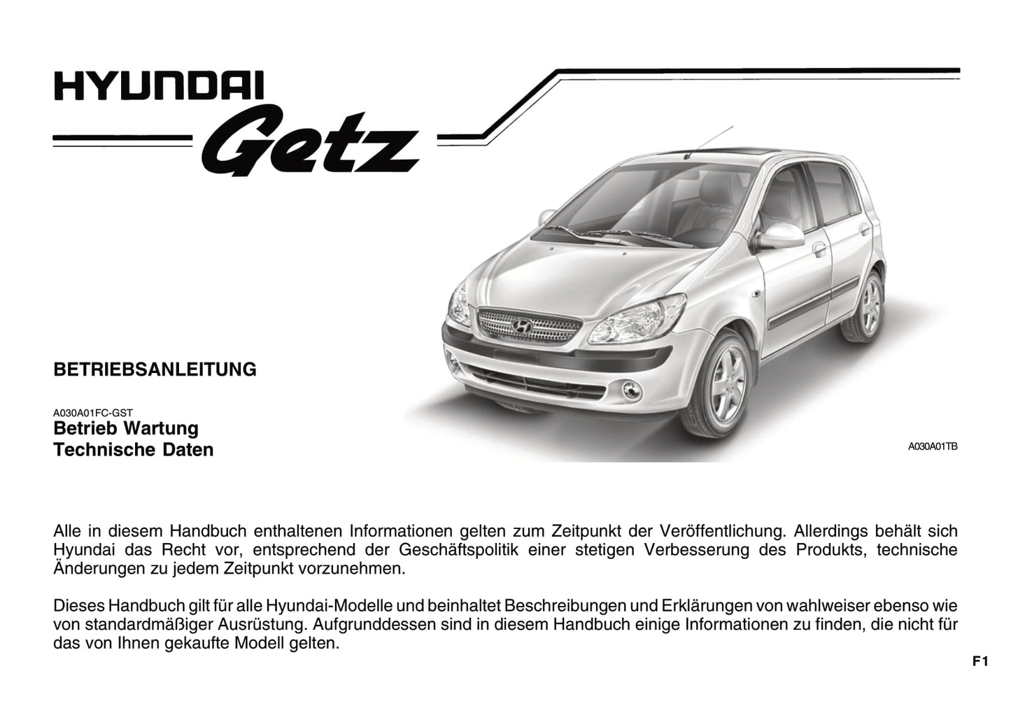 2008-2009 Hyundai Getz Gebruikershandleiding | Duits