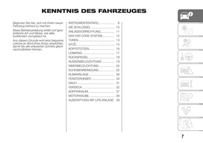 2018-2019 Fiat 500/500C Owner's Manual | German