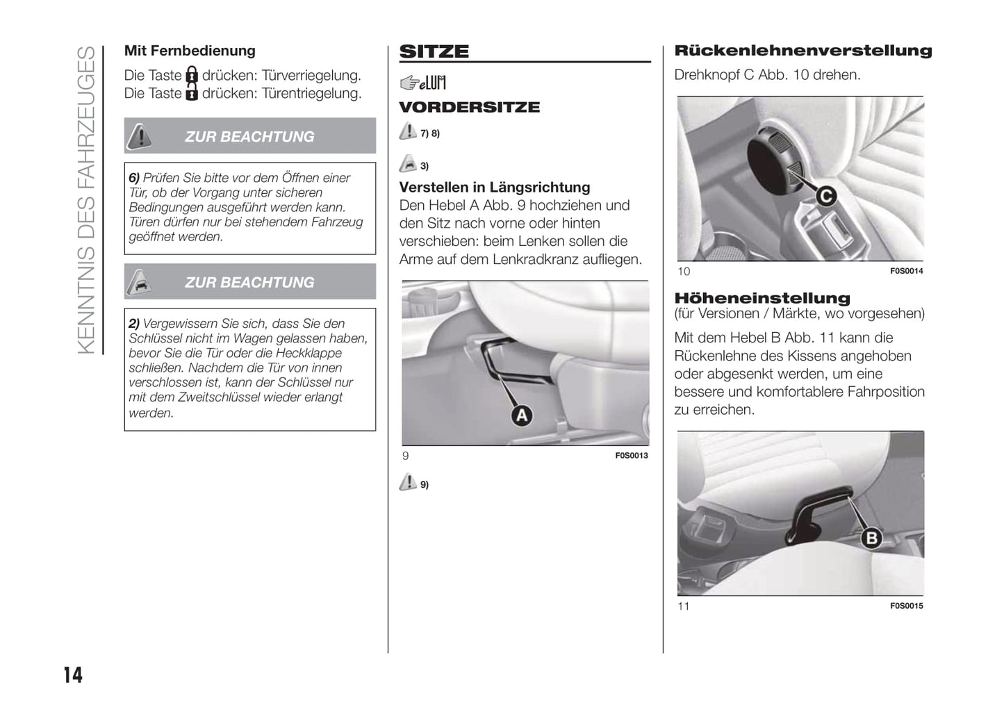 2018-2019 Fiat 500/500C Owner's Manual | German