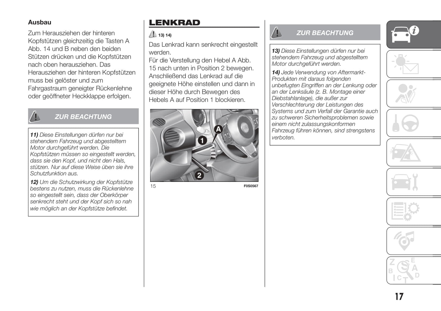 2018-2019 Fiat 500/500C Owner's Manual | German