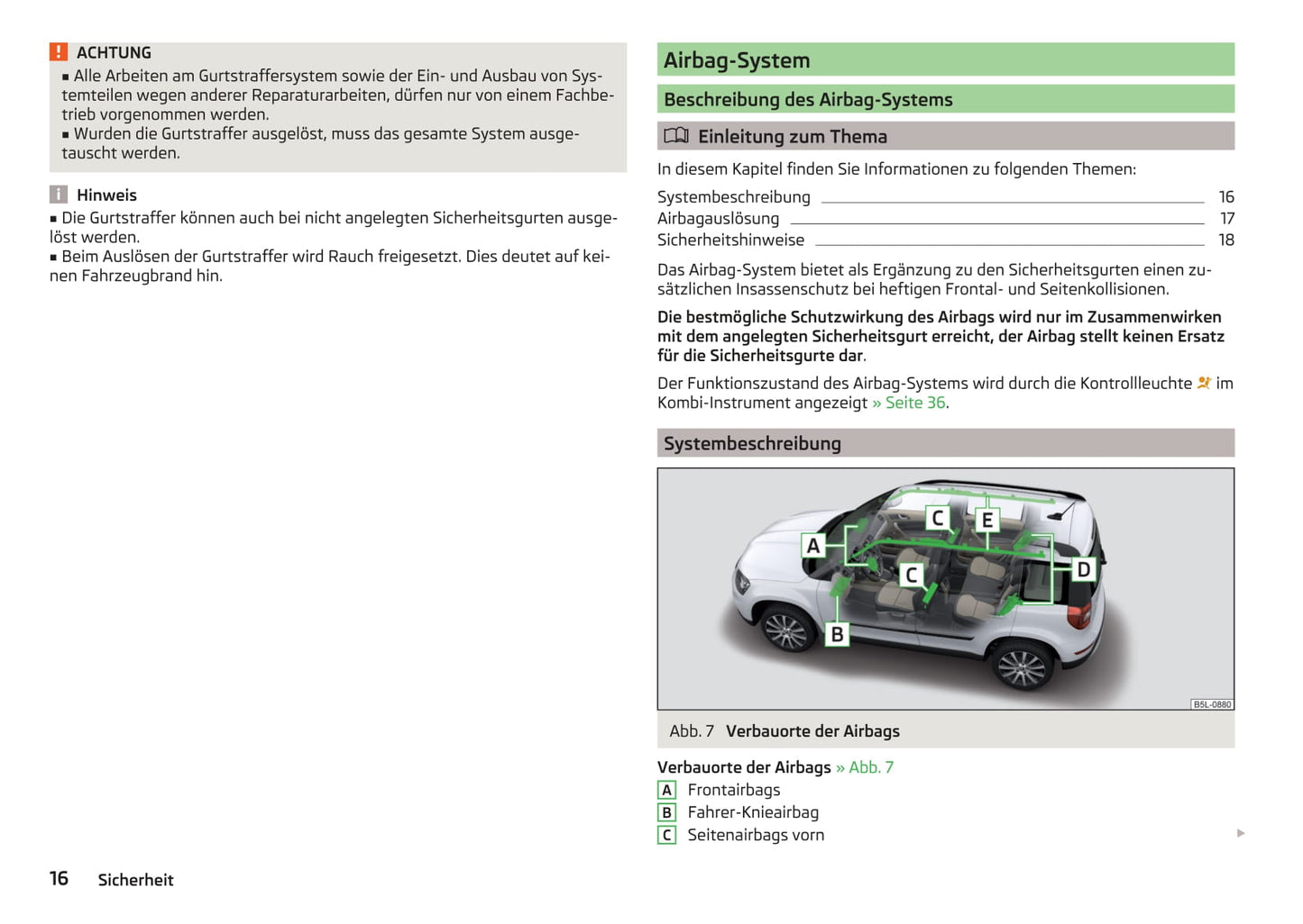 2016-2017 Skoda Yeti Gebruikershandleiding | Duits