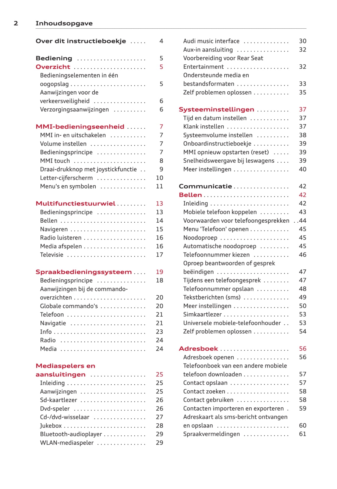 MMI navigation plus Handleiding 2012