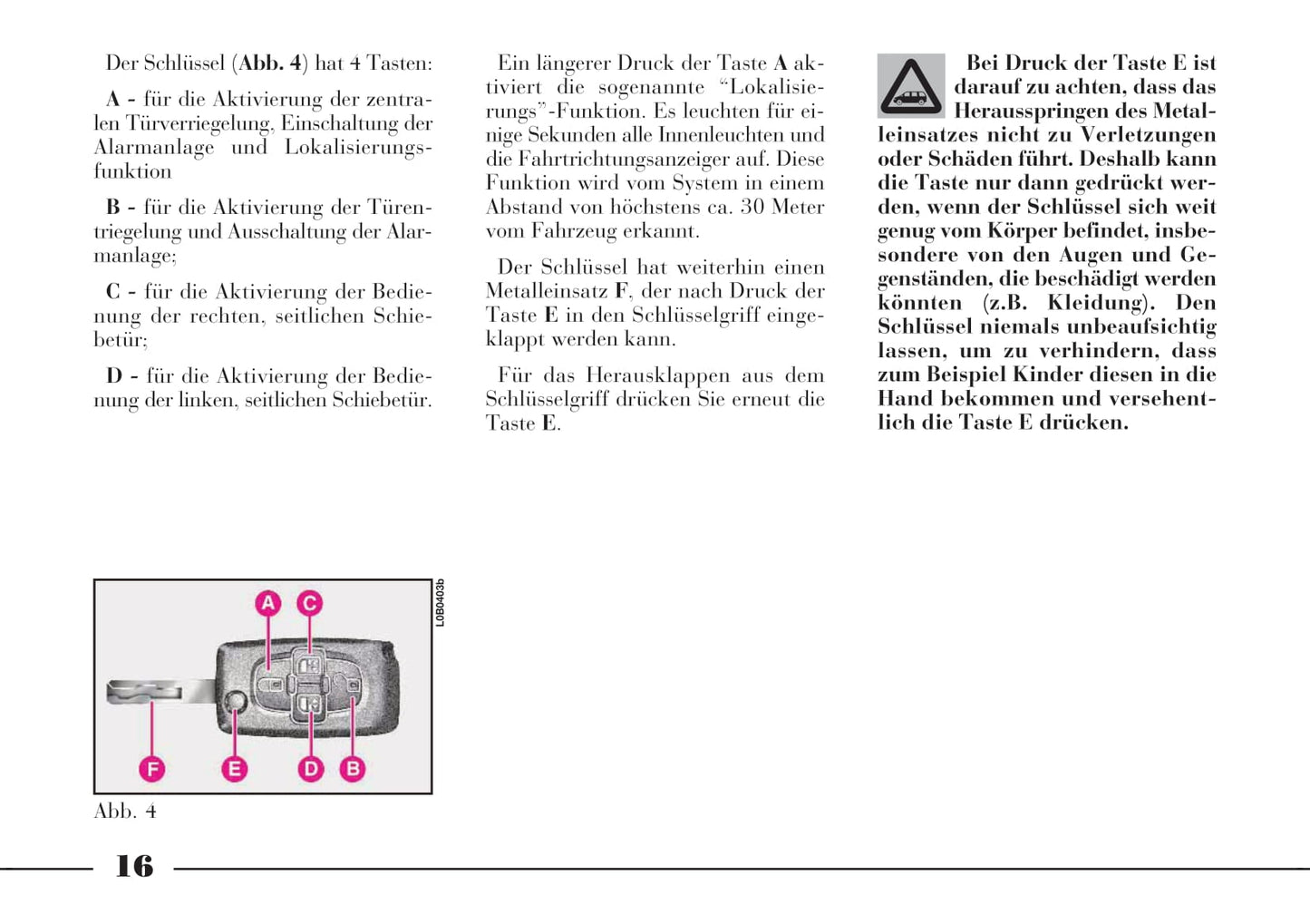 2002-2008 Lanica Phedra Owner's Manual | German