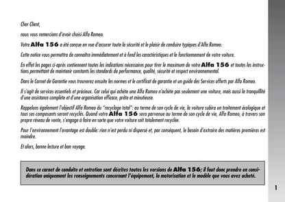 2003-2007 Alfa Romeo 156 Crosswagon Gebruikershandleiding | Frans