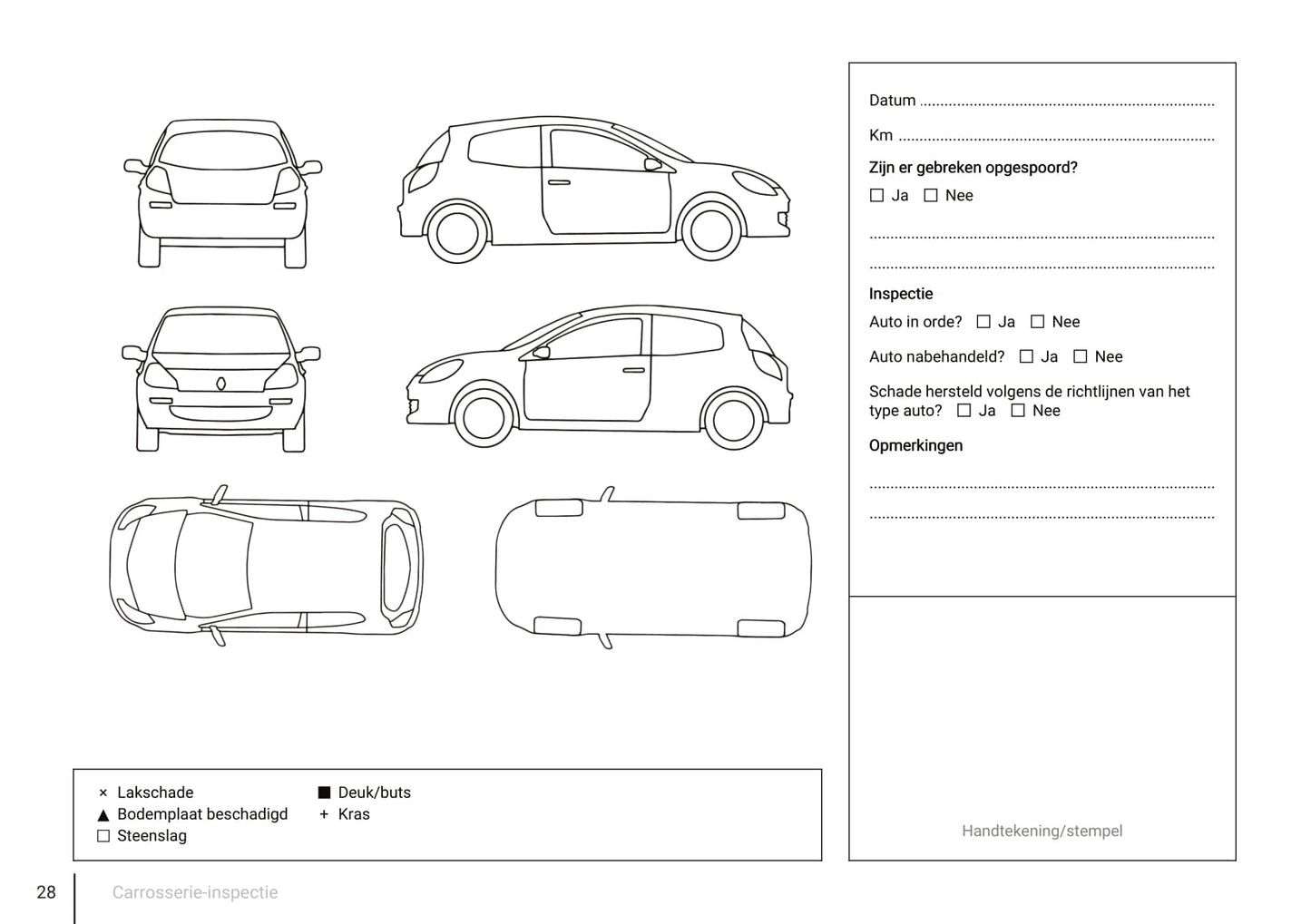 Onderhoudsboekje voor Renault Clio