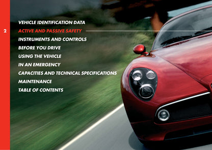 2008 Alfa Romeo 8C Gebruikershandleiding | Engels