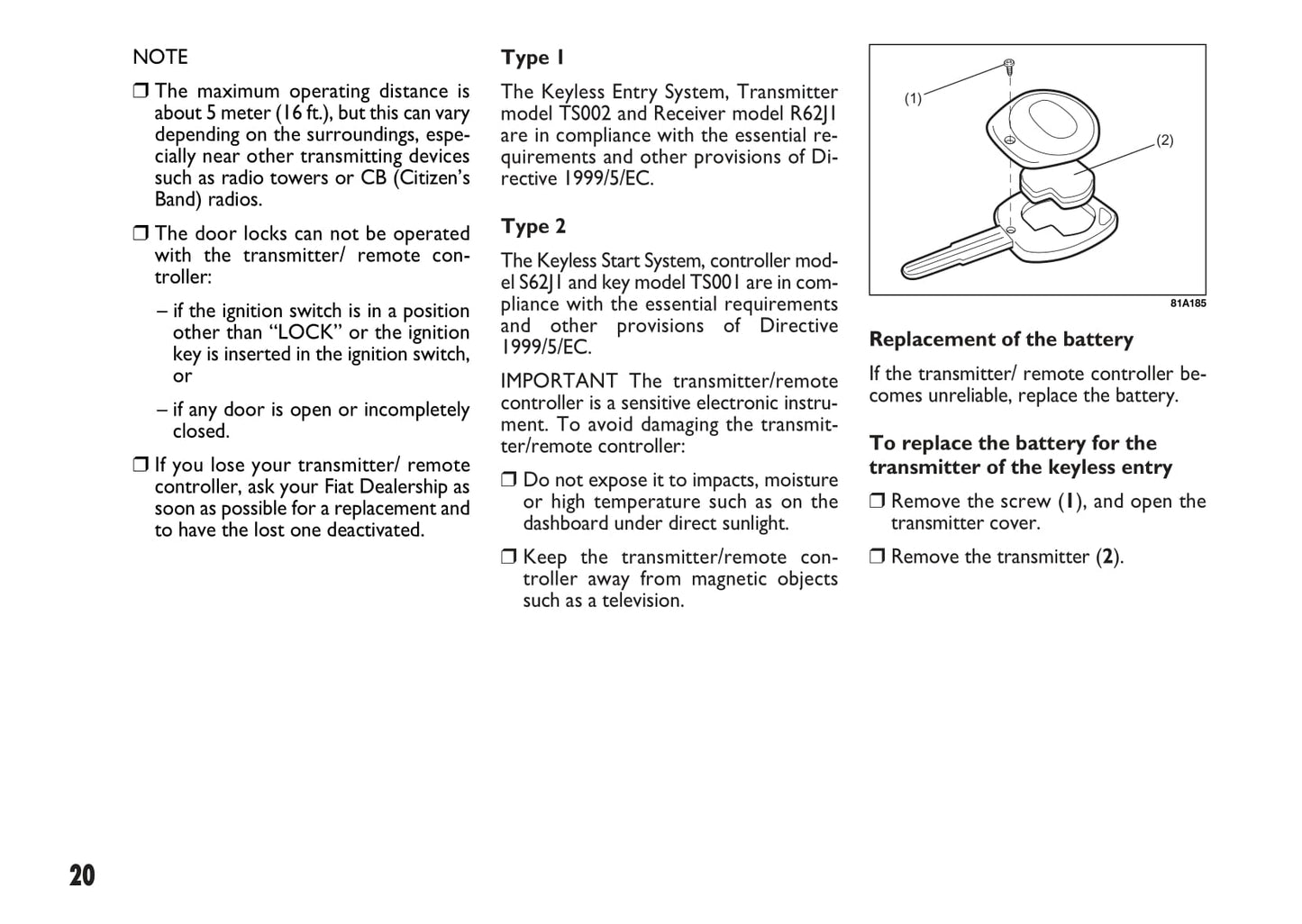 2007-2008 Fiat Sedici Owner's Manual | English