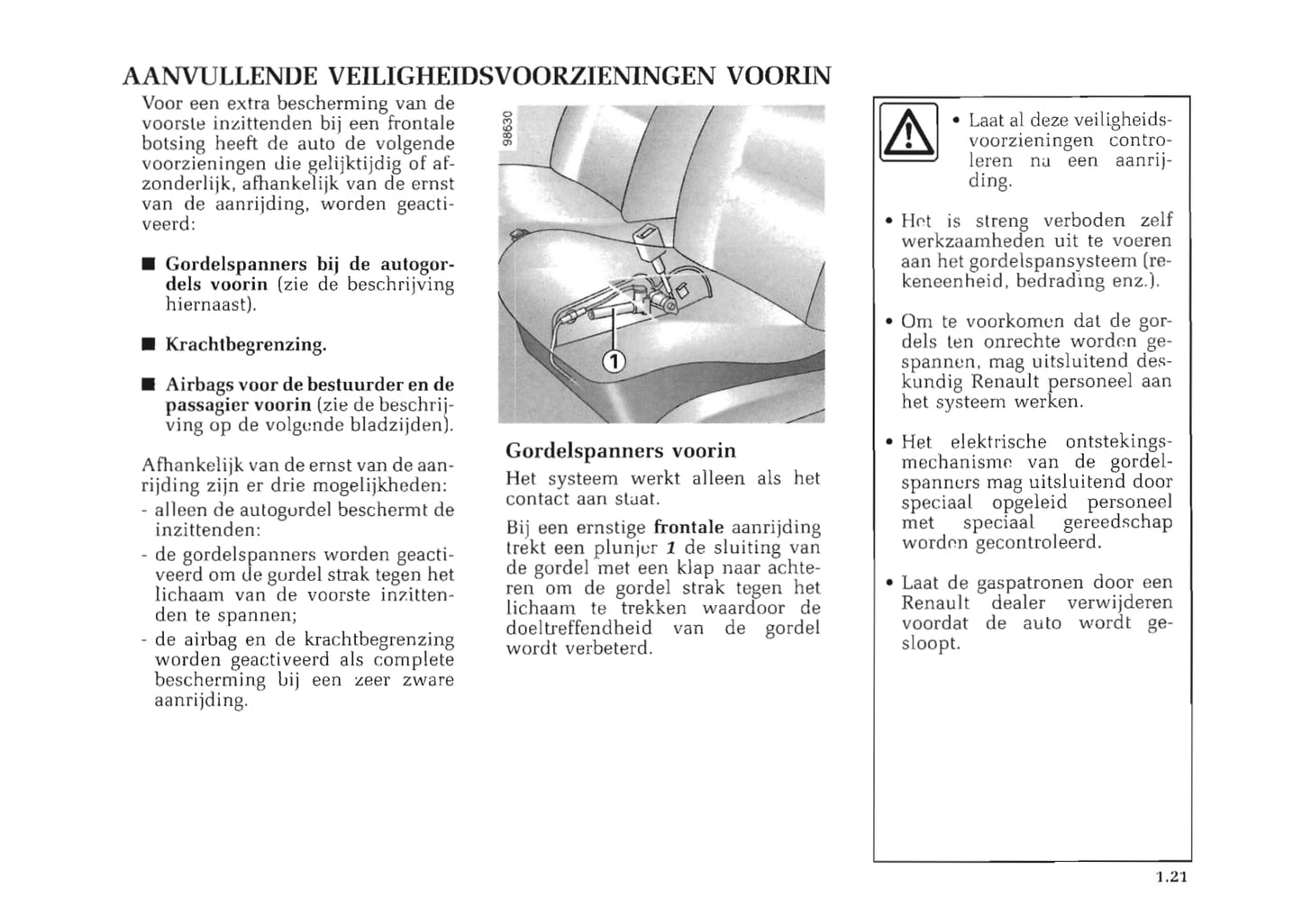 1998-1999 Renault Kangoo Bedienungsanleitung | Niederländisch