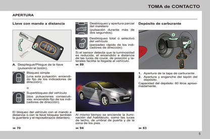 2009-2011 Peugeot 308 CC Gebruikershandleiding | Spaans