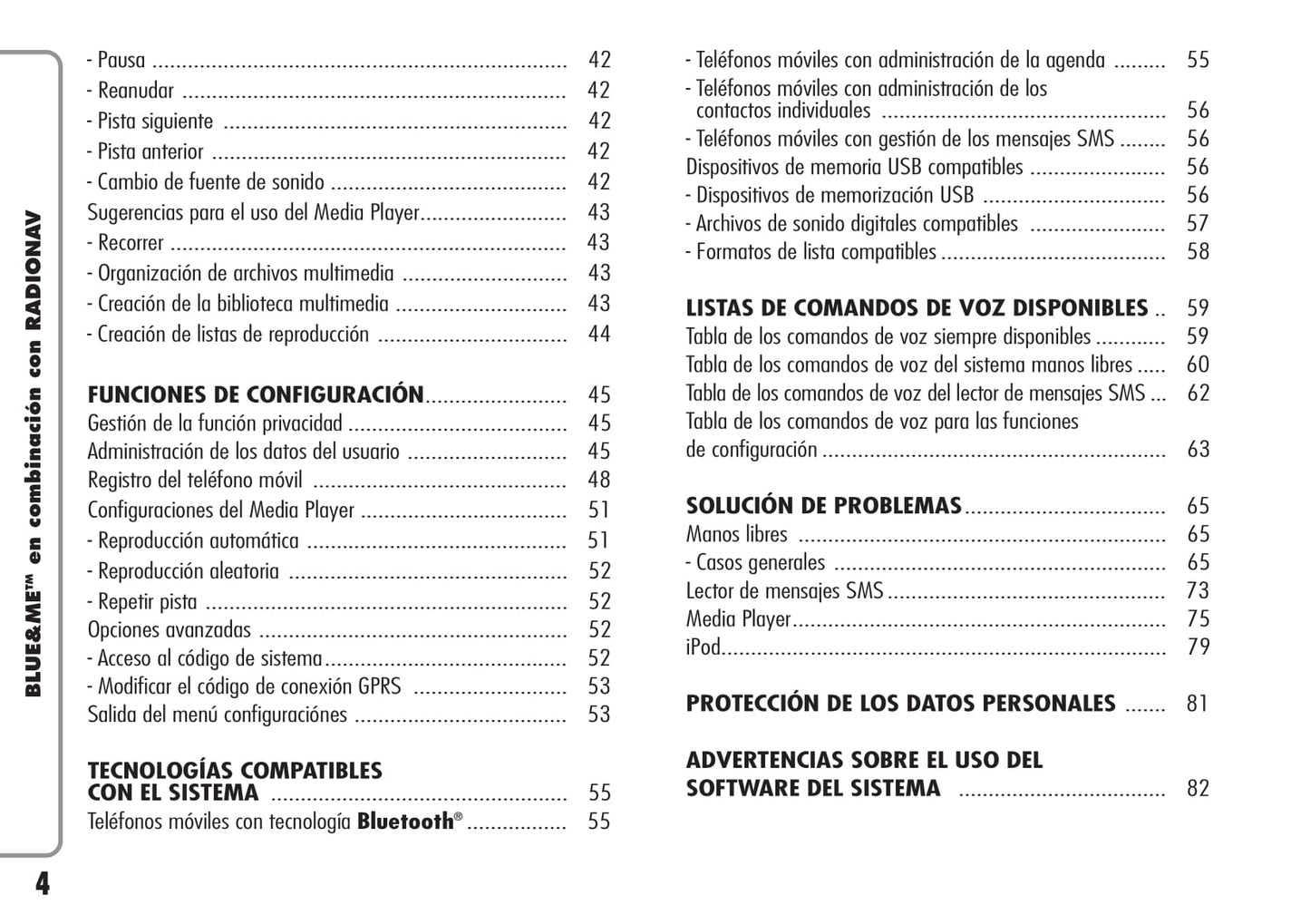 Alfa Romeo Blue&Me en Combinación con Radionav  Instrucciones 2009 - 2010