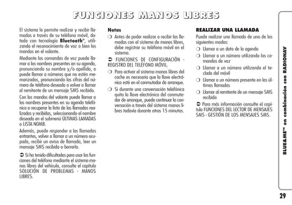 Alfa Romeo Blue&Me en Combinación con Radionav  Instrucciones 2009 - 2010