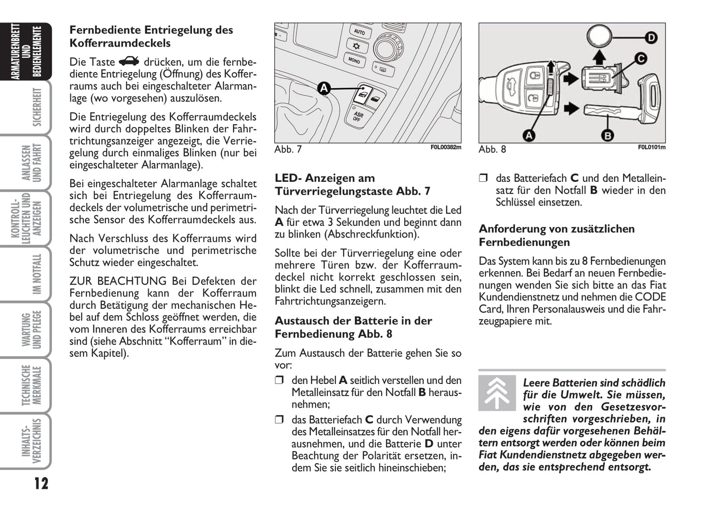 2009-2010 Fiat Croma Owner's Manual | German