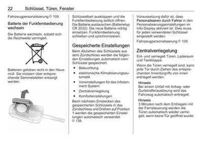 2018-2019 Opel Corsa Owner's Manual | German