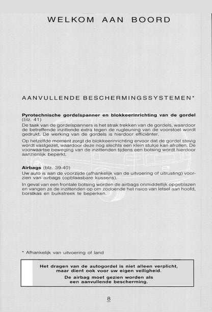 1998-1999 Citroën Evasion Owner's Manual | Dutch