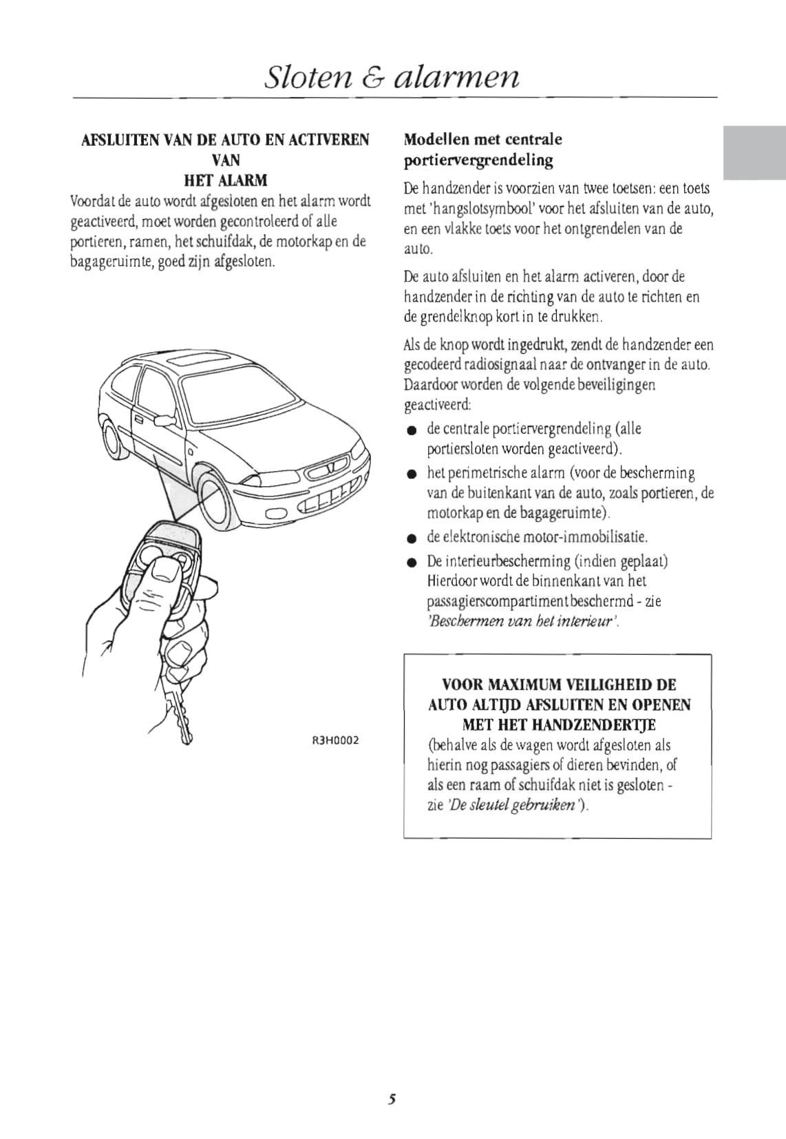 1996-1999 Rover 200 Serie Owner's Manual | Dutch