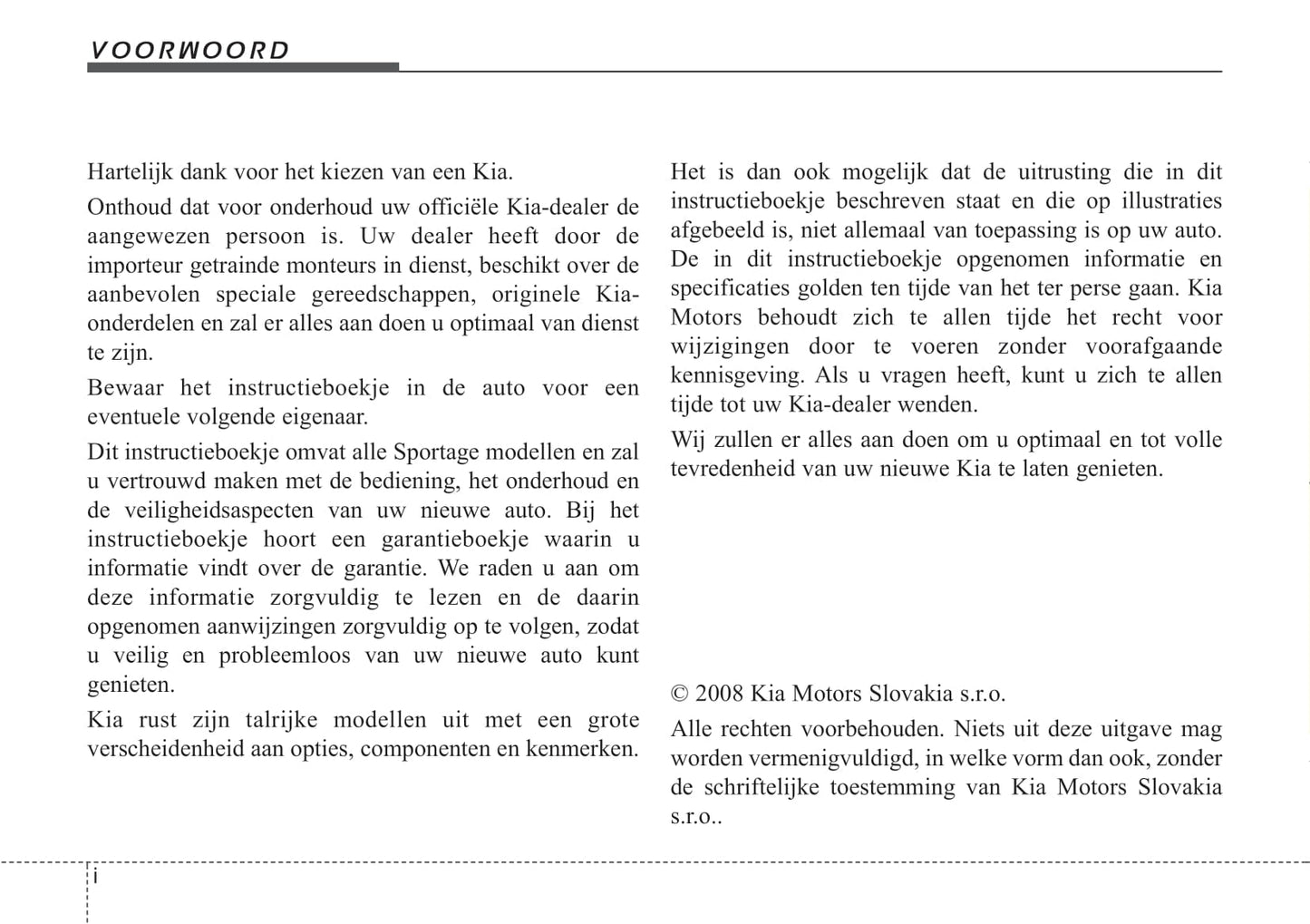 2008-2010 Kia Sportage Gebruikershandleiding | Nederlands