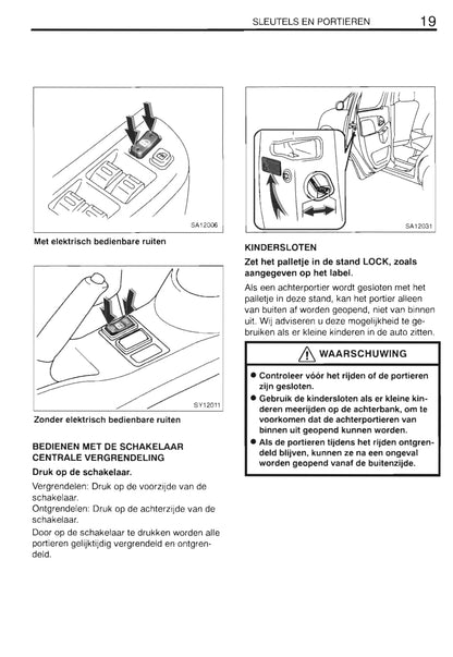 2000-2001 Toyota Yaris Verso Gebruikershandleiding | Nederlands