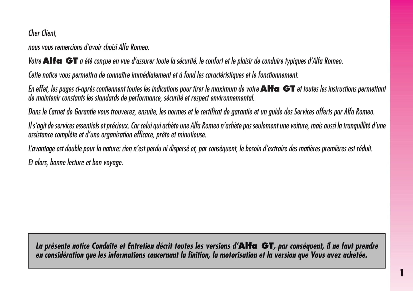 2004-2007 Alfa Romeo GT Gebruikershandleiding | Frans