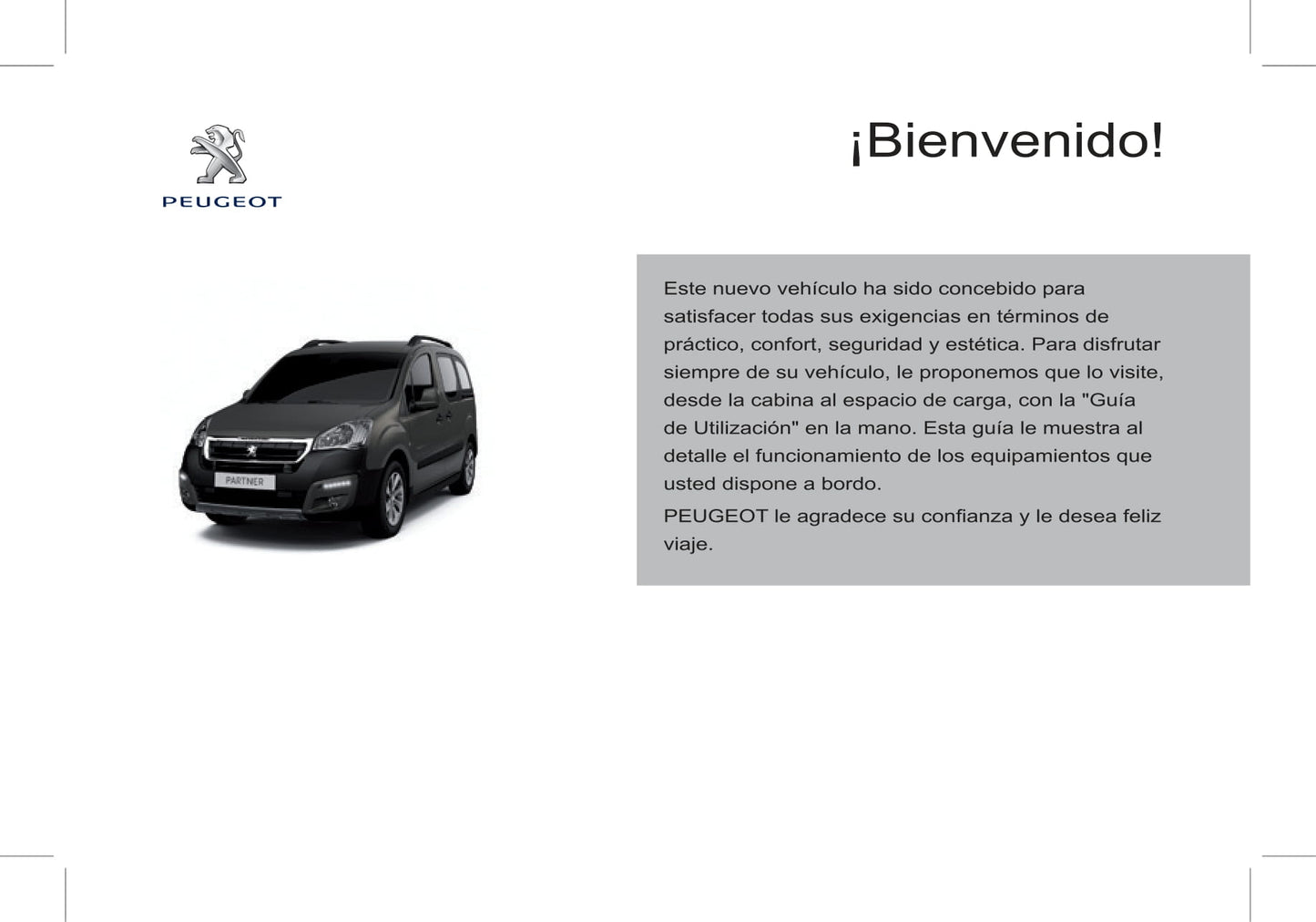 2016 Peugeot Partner/Partner Tepee Gebruikershandleiding | Spaans