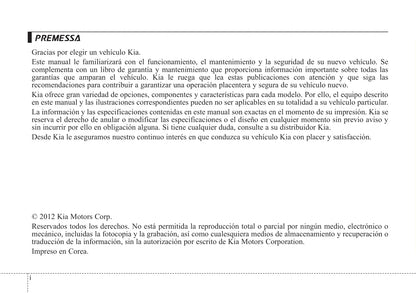 2012-2013 Kia Sorento Owner's Manual | Spanish