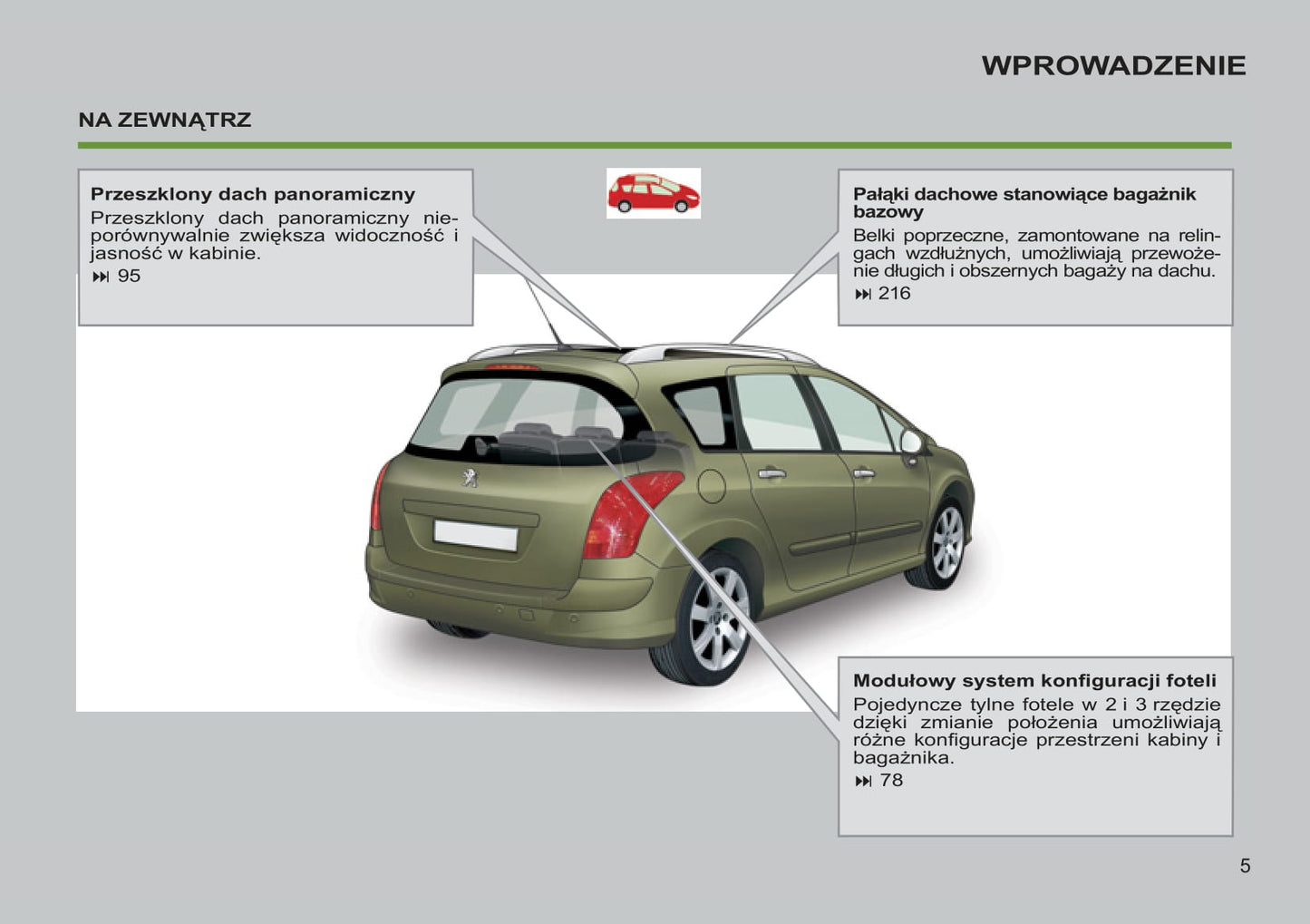 2012-2013 Peugeot 308 Owner's Manual | Polish