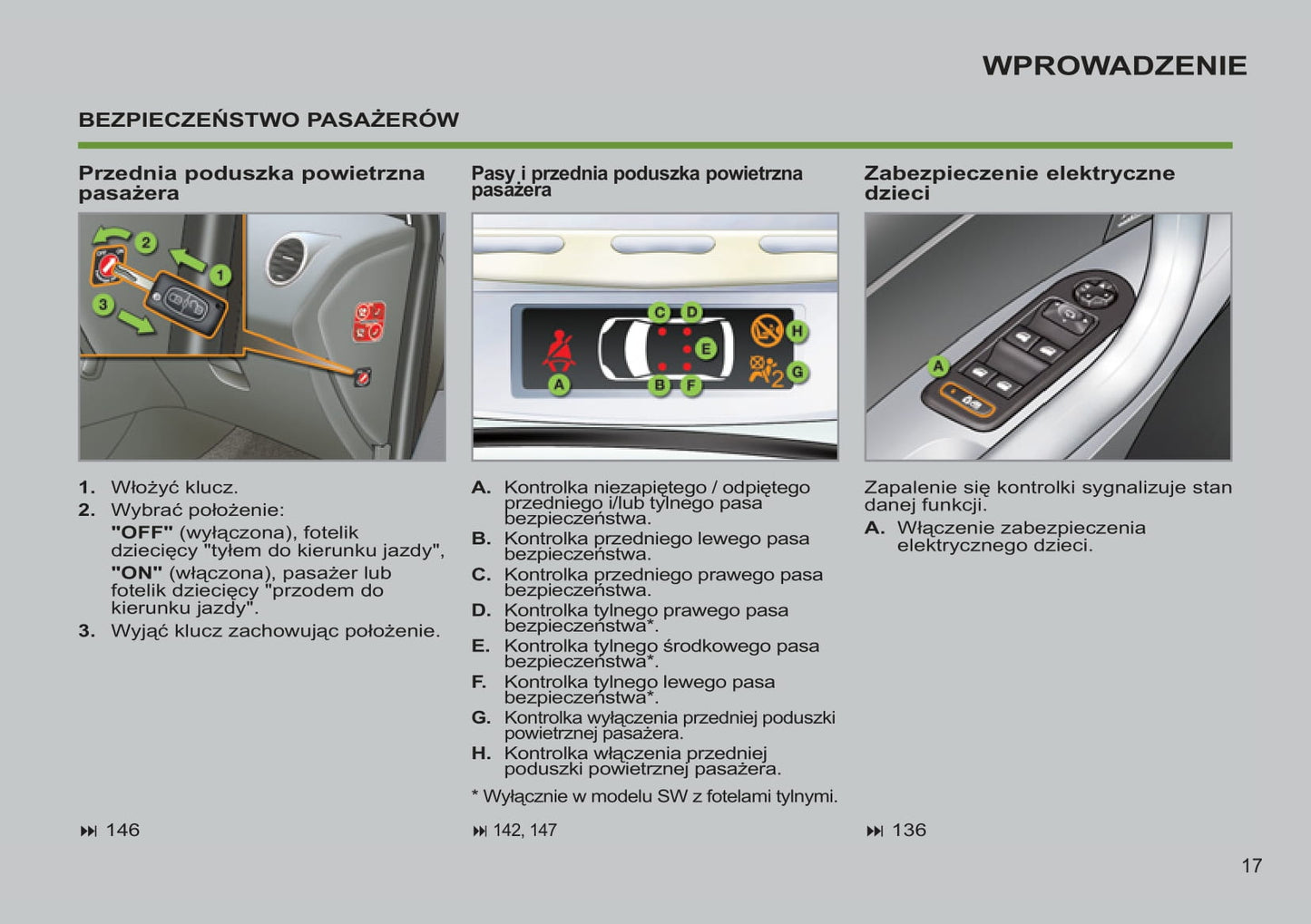 2012-2013 Peugeot 308 Owner's Manual | Polish