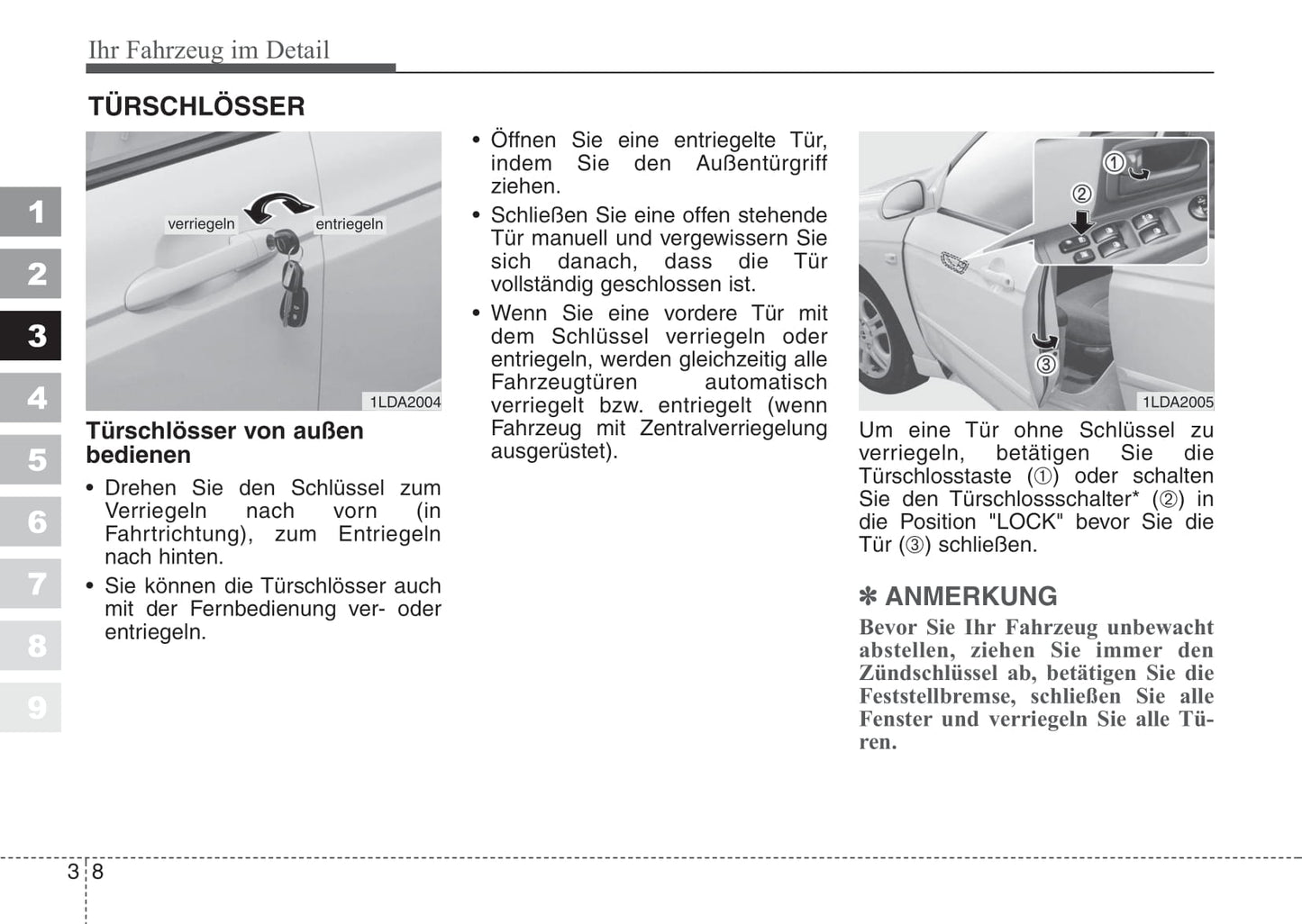 2004-2007 Kia Cerato Owner's Manual | German