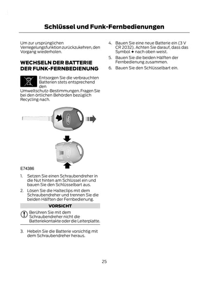 2011-2014 Ford Tourneo Connect/Transit Connect Owner's Manual | German