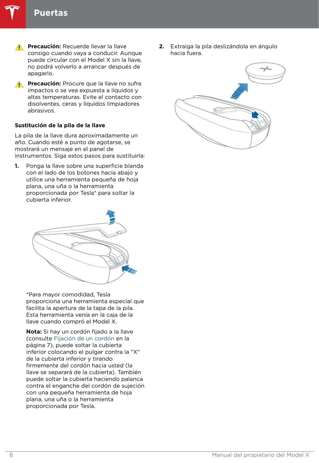 2016-2019 Tesla Model X Owner's Manual | Spanish