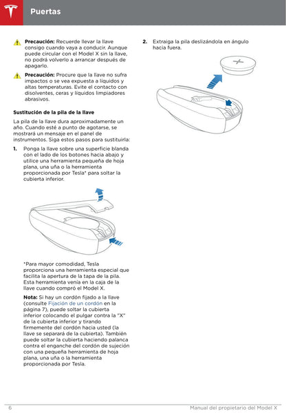 2016-2019 Tesla Model X Owner's Manual | Spanish