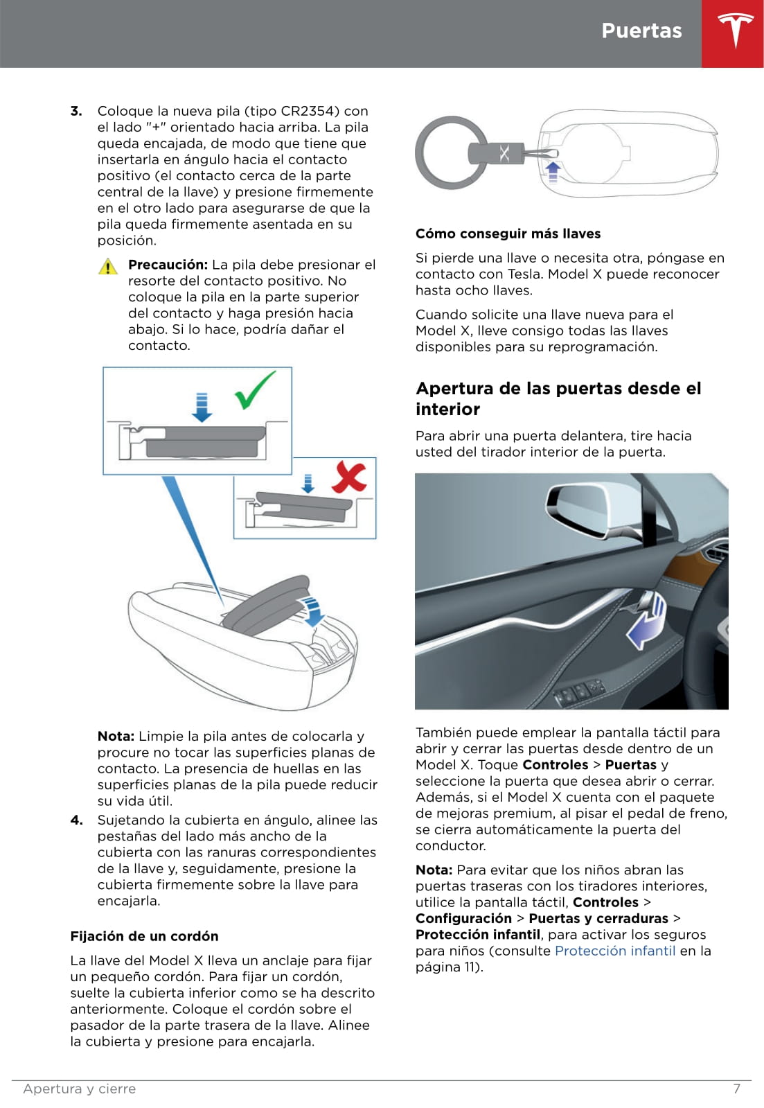 2016-2019 Tesla Model X Owner's Manual | Spanish